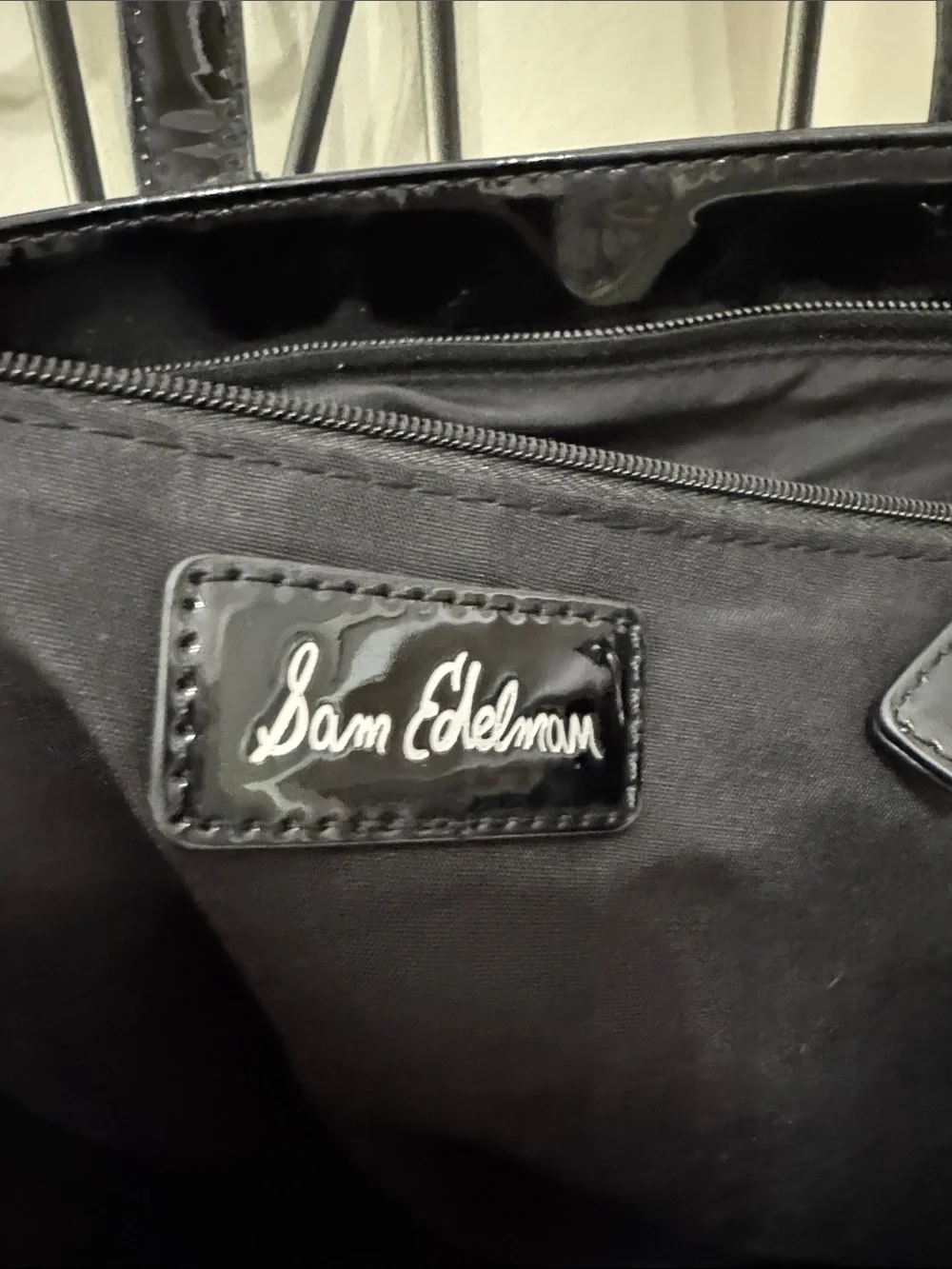 Sam Edelman Black Patent Tote with Studded Logo